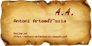 Antoni Artemíszia névjegykártya
